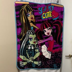 Monster High Scary Cute Throw Blanket Featuring Cleo Frankie & Draculaura